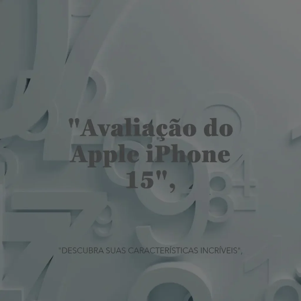 Apple iPhone 15 (128 GB) com Dynamic Island e Câmera 48 MP