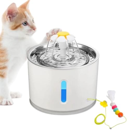 Bebedouro Para Gatos Fonte de Água Automática Pet Com Bomba Inteligente, Alerta de Falta d'Água Com Desligamento Automático + Brinquedo Interativo Para Gatos