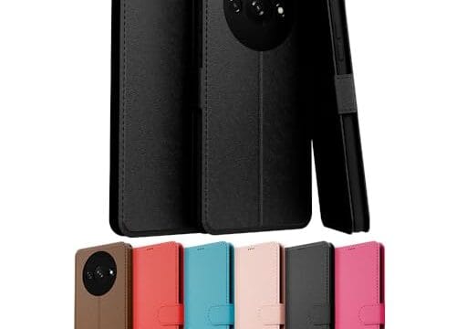 Capa Capinha Carteira Flip Couro Compatível Xiaomi Redmi A3 Premium (PRETO)