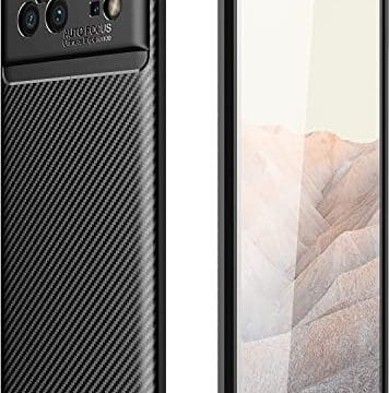 Capa Capinha Fibra Para Google Pixel 6 Tela 6.4" Case Anti Impacto Fosca Top (Preta)