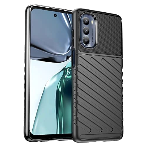 Capa para Motorola Moto G71S Capinha [Com protetor de ecrã] Case protetora para telemóvel em TPU macio resistente a choques e riscos de nível militar - Preto