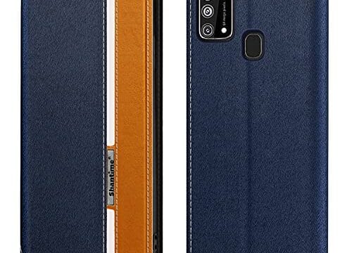 Capa para Samsung Galaxy M31, capa flip de couro com fecho magnético multicolorida moderna com porta-cartão para Samsung Galaxy M31 Prime (6,5 polegadas)