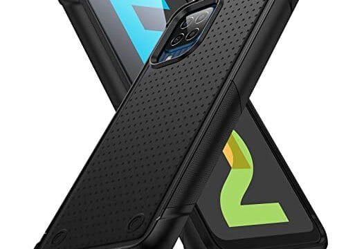Capa XIAOMI POCO C31 (inclui 2 peças proteção de tela temperada), capa rígida camada dupla com textura PC e para choque macio para XIAOMI POCO C31 -Preto