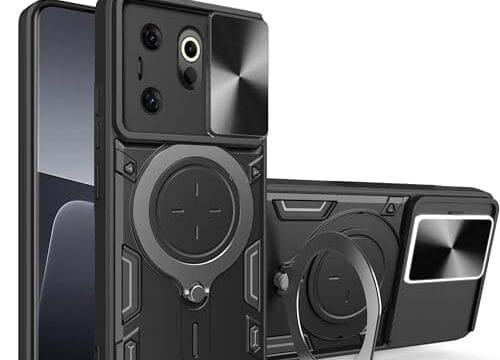 Elubugod Compatível com capa Infinix Zero 30 4G, com capa de lente de câmera deslizante compatível com Infinix Zero 30 4G X6731B, capa preta