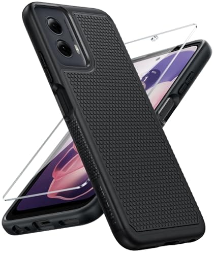 FNTCASE Capa para Motorola Moto G-Power-5G-2024: Capa protetora de camada dupla para celular resistente à prova de choque robusta com traseira texturizada antiderrapante - Proteção militar resistente