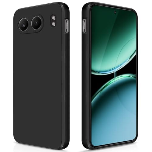 GiiYoon Capa compatível com OnePlus Nord 4, capa protetora de silicone para celular com toque macio e sedoso, capa à prova de choque com forro de microfibra, preta