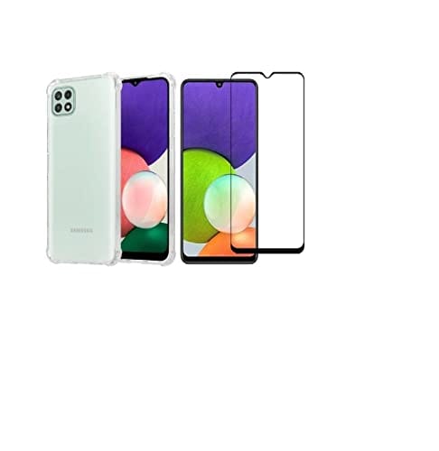 Kit - Capa Reforçada Antishock Compatível Samsung Galaxy M22 A22 4G + Película De Vidro 3D 5D 9D