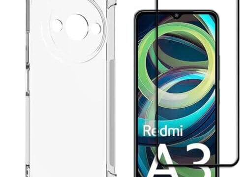 Kit Capa Capinha Anti Impactos e Película de Vidro 3D para Xiaomi Redmi A3 4G