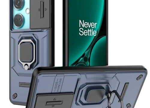 Kukoufey Compatível com OnePlus Nord CE3 5G, capa de lente de câmera deslizante compatível com OnePlus Nord CE 3 5G CPH2569 capa azul