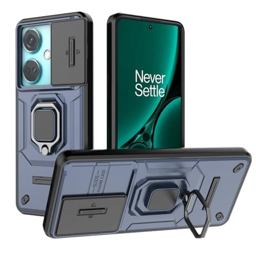 Kukoufey Compatível com OnePlus Nord CE3 5G, capa de lente de câmera deslizante compatível com OnePlus Nord CE 3 5G CPH2569 capa azul