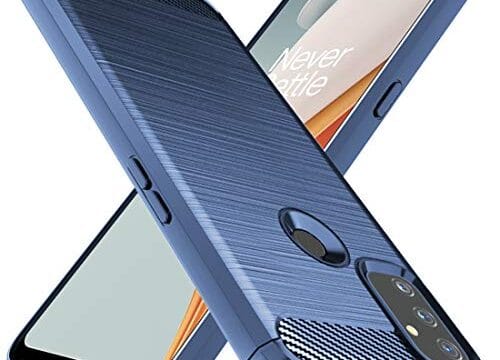 Osophter Capa para Oneplus Nord N100 capa protetora de borracha TPU flexível com absorção de choque para Oneplus Nord N100 (azul marinho)