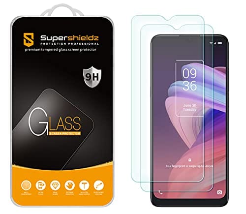 (Pacote com 2) Supershieldz Projetado para TCL 10 SE Protetor de Tela de Vidro Temperado, Antiarranhões, Sem Bolhas