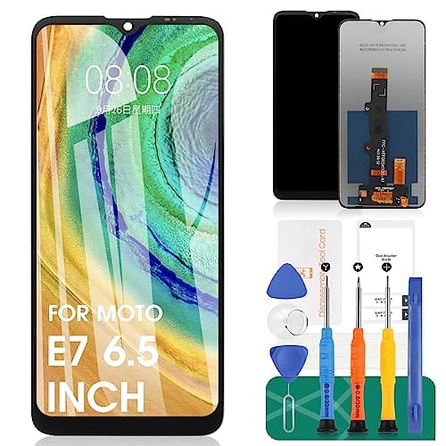 Para Motorola Moto E7 Tela LCD de 6,5 polegadas para Moto E7 Power Screen Reposição E7i LCD Display E7i Power Touch Digitalizador Montagem XT2097-13 Kit de reparo (não serve para Moto E7 de 6,2 polegadas, preto sem moldura)