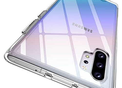 Rayboen Capa para Samsung Galaxy Note 10 Plus 5G (não para Note10), capa protetora antideslizante à prova de choque cristalina, traseira de policarbonato rígido e capa de telefone fina com moldura de TPU macia para Galaxy Note 10 Plus, transparente