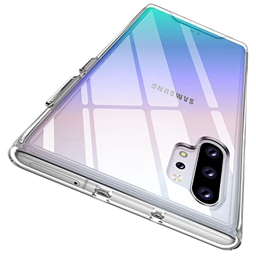 Rayboen Capa para Samsung Galaxy Note 10 Plus 5G (não para Note10), capa protetora antideslizante à prova de choque cristalina, traseira de policarbonato rígido e capa de telefone fina com moldura de TPU macia para Galaxy Note 10 Plus, transparente
