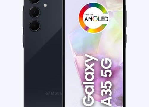 Samsung Galaxy A35 5G, Câmera Tripla Traseira de até 50MP, Selfie de 13MP, Nightography, Apagador de objetos, Design em vidro, IP67, Tela Super AMOLED de 6.6" 120Hz Vision Booster, 128GB - Azul Escuro