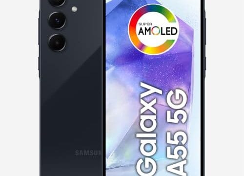 Samsung Galaxy A55 5G, Câmera Tripla Traseira de até 50MP, Selfie de 32MP, Nightography, Apagador de objetos, Design em metal e vidro, IP67, Super AMOLED 6.6" 120Hz Vision Booster, 128GB - Azul Escuro