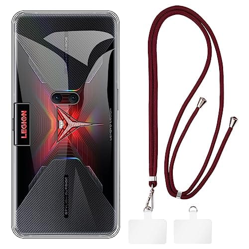 Shantime Capa Lenovo Legion + cordões universais para celular, pescoço/alça macia de silicone TPU capa amortecedora para Lenovo Legion Phone Duel (6,65 polegadas)