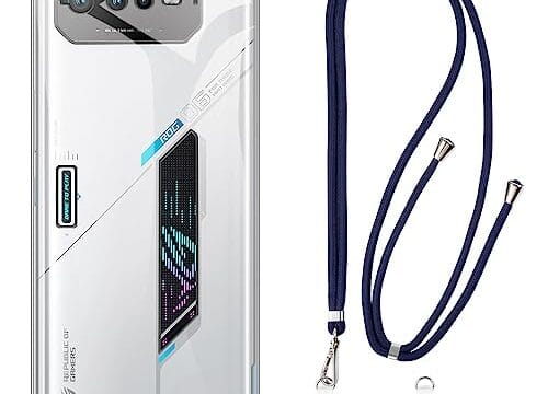 Shantime Capa para Asus ROG Phone 6 + cordões universais para celular, pescoço/alça macia de silicone TPU capa amortecedora para Asus ROG Phone 6D (6,7 polegadas)