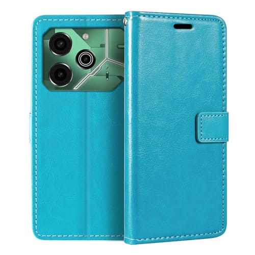 Shantime Capa para Tecno Pova 6 Pro 5G, capa flip magnética de couro PU premium com suporte para cartão e suporte para Tecno Pova 6 Pro 5G (6,7 polegadas) azul celeste