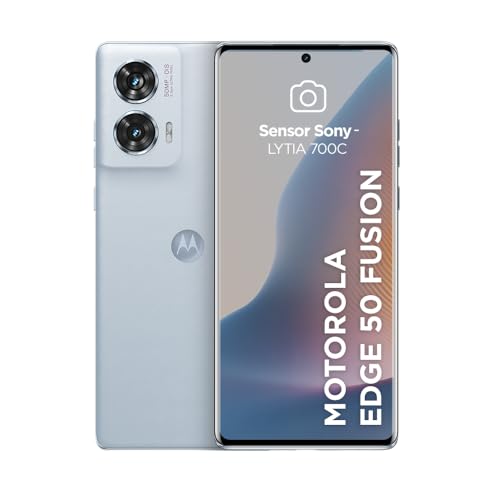 Smartphone Motorola Edge 50 Fusion 5G - 256GB 16GB (8GB RAM+8GB Ram Boost) 50MP Sony AI Camera IP68 NFC Blue Teal - Vegan Leather