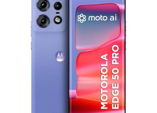 Smartphone Motorola Edge 50 Pro 5G - 256GB 24GB (12GB RAM+12GB Ram Boost) 50MP Ultra-Pixel AI Camera IP68 NFC - Lilac Silicon Leather