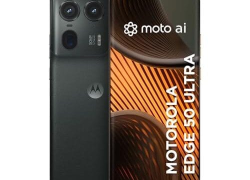 Smartphone Motorola Edge 50 Ultra 5G 512GB 24GB Ram Boost 50MP Ultra-Pixel AI Camera IP68 NFC - Black - Vegan Leather