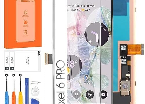 Tela para substituição de tela do Google Pixel 6 Pro para tela LCD Pixel 6 Pro G8VOU, GLUOG Touch Display Digitalizador Assembléia peças de reparo (preto com função de impressão digital)