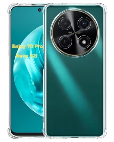 USTIYA Capa para Huawei Nova 12i / 13i / Enjoy 70 Pro Clear TPU quatro cantos capa de proteção de grau militar transparente macia