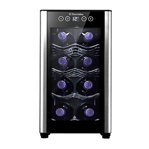 Adega ACB08 Electrolux 8 garrafas 1 Porta Preta Acabamento em Alumínio - Bivolt