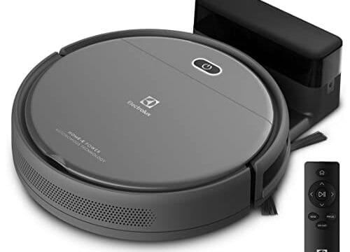 Aspirador de po robo Electrolux 2h20min controle remoto base carregamento bateria longa duração automatico varre aspira passa pano ERB30 bivolt preto sensor antiqueda