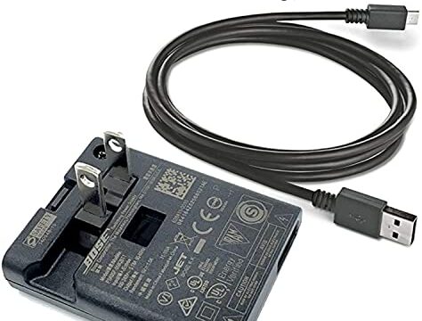 Bose SoundLink Mini II &SoundLink Carregador de alto-falante Bluetooth giratório, SoundLink Revolve+ alto-falante e soneca com máscara de ruído, carregador adaptador de parede 776716-0010 com cabo de alimentação de 9,5 cm