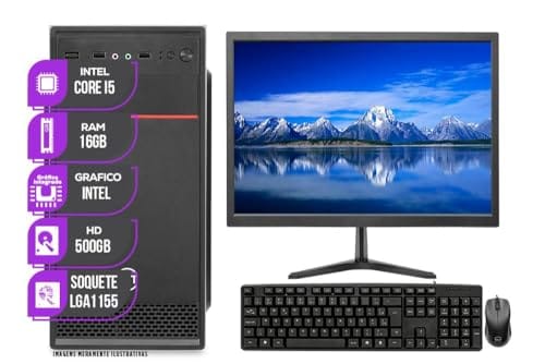 Computador Completo Mancer, Intel Core i5, 16GB De Ram, HD 500GB, Monitor 17 + Kit Teclado e Mouse