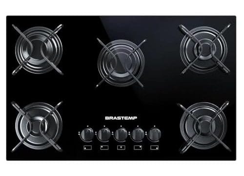 Cooktop 5 bocas Brastemp com grades piatina e acendimento automático - BDD75AE BIVOLT