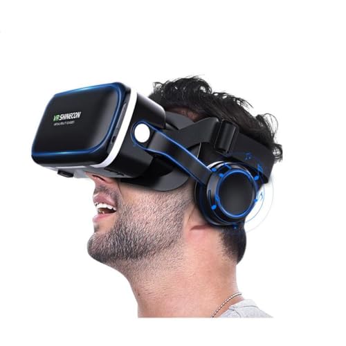 Óculos Vr Realidade Virtual 3D Com Fone De Ouvido E Controle,Suporte para Celular 4.0-6.53''