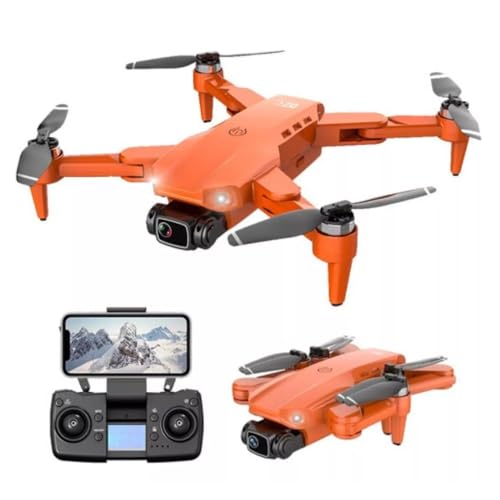 Drone com Camera 4k L900 Pro Full HD GPS WIFI FPV Transmissão em Tempo Real Brushless 1,2km Profissional Com Box - Laranja com 1 Bateria
