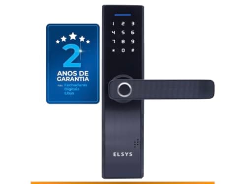 Fechadura Digital de Embutir com Biometria, Elsys, ESF-DE2000B, Preta - Abertura via Biometria e Senha Numérica