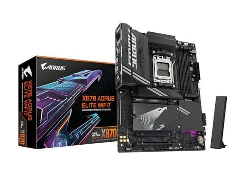 GIGABYTE Placa mãe X870 AORUS Elite WIFI7 AMD AM5 LGA 1718, ATX, DDR5, 4X M.2, PCIe 5.0, USB4, WIFI7, LAN 2,5GbE, EZ-Latch, Garantia de 5 anos