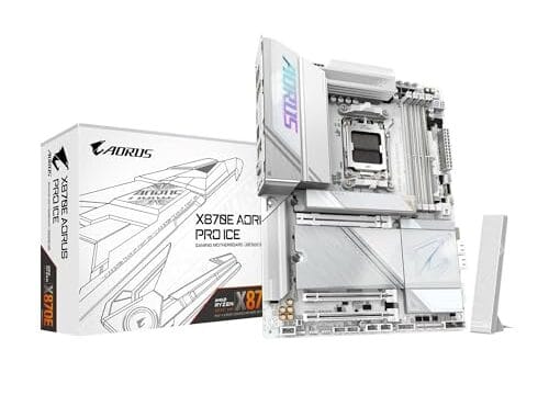 GIGABYTE X870E AORUS PRO ICE AM5 LGA 1718, ATX, DDR5, 4X M.2, PCIe 5.0, USB4, Wi-Fi 7, LAN 2,5GbE, EZ-Latch, Q-Flash