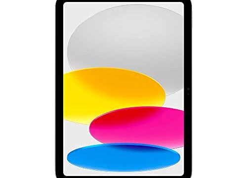 iPad da Apple (10a geração): Com chip A14 Bionic, tela Liquid Retina de 10,9 polegadas, 256 GB Wi-Fi 6, câmera frontal de 12 MP, câmera traseira de 12 MP, Touch ID – Prateado