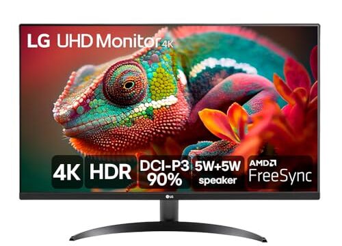 Monitor LG UHD 4K - Tela de 32", 4K, DCI-P3 90%, HDMI, Display Port, HDR10, AMD Free Sync. Dynamic Action Sync, Black Stabilizer, MaxxAudio, UltraHD - 32UR500-B