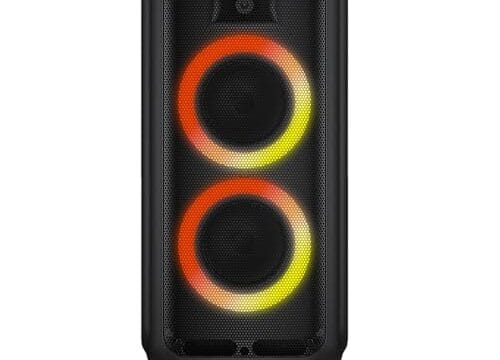 Party Speaker Philips bluetooth com luzes de led, fm, usb, cartão de memória, auxiliar, função TWS que conecta outra TAX4209, entradas para microfone e guitarra TAX4209/78