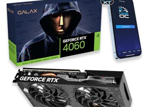 Placa de Vídeo GALAX RTX 4060 1-CLICK OC 2X V2, 8GB, GDDR6-46NSL8MD9NXV