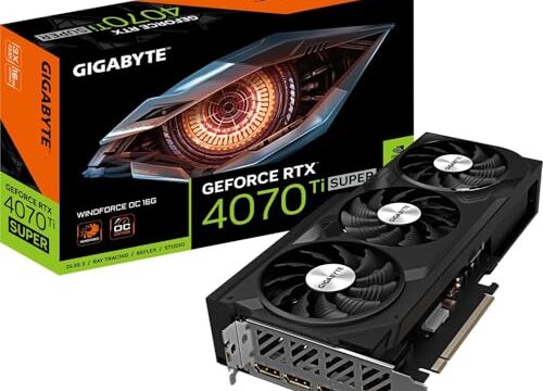 Placa de Vídeo NVIDIA Gigabyte GeForce RTX 4070 TI Super Windforce OC 16GB DDR6 256 Bits