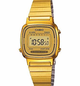 "Relogio Casio Vintage Feminino Digital, Caixa de 2,46 Cm, Pulseira de METAL, WR - LA670WGA-9DF"