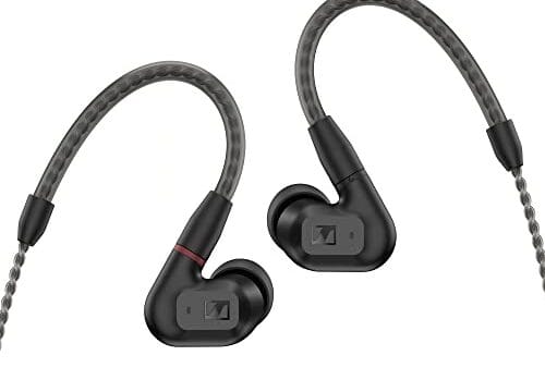 Sennheiser Fones de ouvido audiófilos intra-auriculares Consumer Audio IE 200 – Transdutores TrueResponse para som neutro, graves impactantes, cabo trançado removível com ganchos flexíveis – Preto