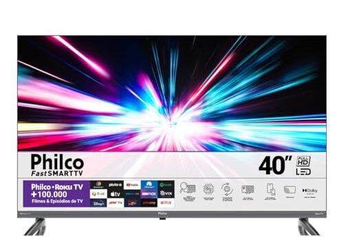 Smart TV 40” PTV40E3ERSGB Roku TV Led Dolby Audio