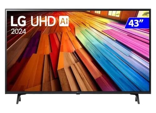 Smart TV 4K 43" LG UHD 43UT8000 Processador α5 Ger7 AI Alexa/Chromecast integrado Otimizador de Jogos webOS 24 compatível com Controle Smart Magic