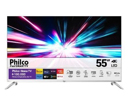 Smart TV 55” Philco PTV55G7PR2CSB Roku TV Dolby Audio
