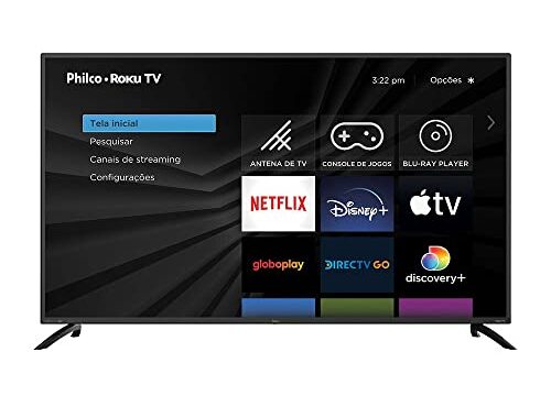 Smart TV LED 55" 4K UHD Philco PTV55G52R2C - Roku, Wifi, USB